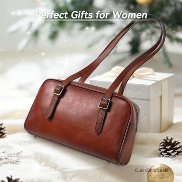 Genuine Leather Hobo Shoulder Bag with Adjustable Straps, Clutch Convertible main image 5